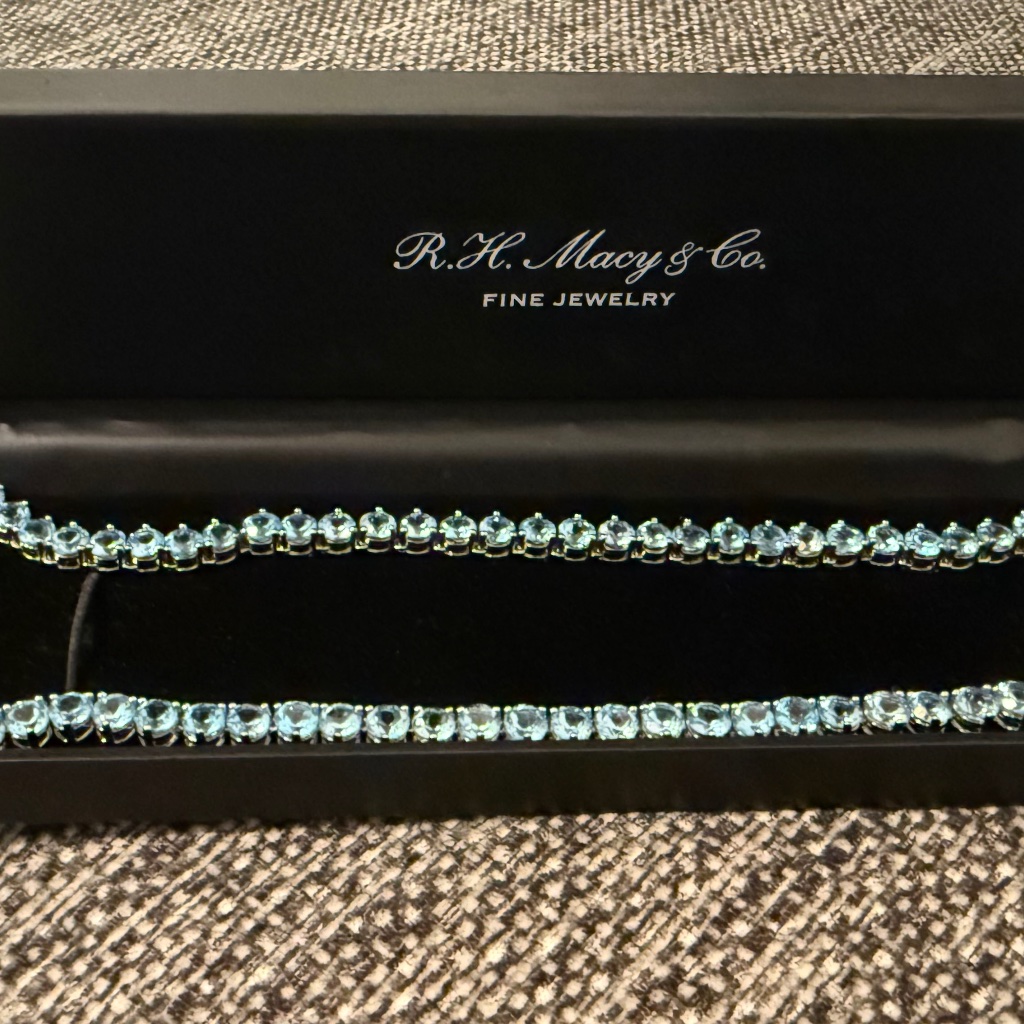 Blue Topaz Brand New Necklace Ss Bt 45